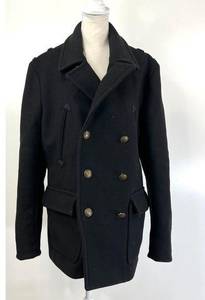 Marc by Marc Jacobs Wool Double Breasted Peacoat Black Dark Academia Preppy