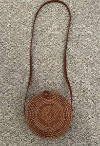 Round Rattan Wicker Summer Bag Purse