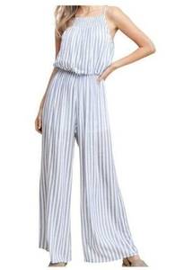 Staccato Blue Hey Sailor Stripe Wide Leg Jumpsuit L