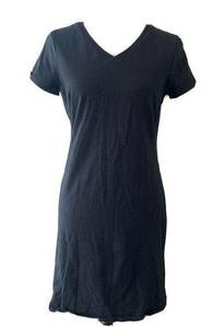 Old Navy  Black Solid V Neck Midi Dress