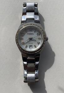 Stainless steel womans Fossil watch