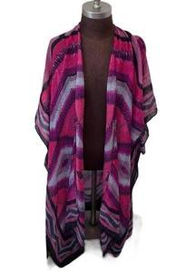 Woven Heart Shira Tribal Ruana Shawl Wrap Lightweight Pink One Size New with Tag