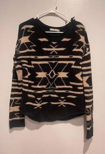 Townsen Black and Cream Knit Southwestern‎ Sweater