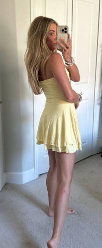 Amazon Strapless Yellow Mini Dress