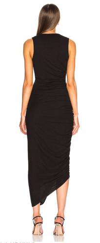 Cinq à Sept Cinq a Sept Cora women’s black asymmetrical ruched midi dress XS extra small