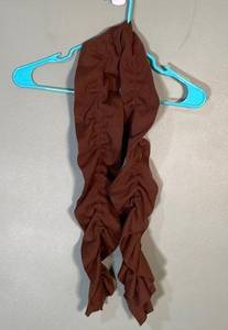 Per se Ruffle Stretch Scarf Brown