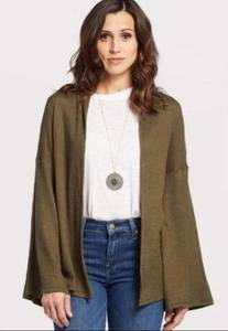 NWT Sunday in Brooklyn Minnie Waffle Cardigan Olive Green Sweater Size Small