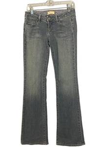 Paige  Laurel Canyon Blue Cotton Blend Faded Bootcut Denim Jeans Women Sz 27