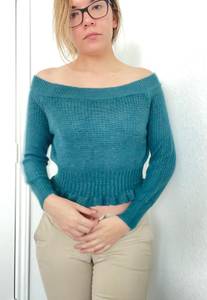 Off The Shoulder Cropped Sweater