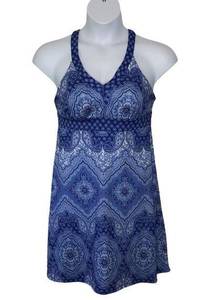 ZeroXposur Outdoor Lifestyle Celeste Blue & White Paisley Athletic Dress