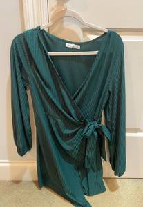 Green wrap romper