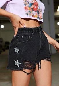 Levi’s Vintage Silver Star Black High Waisted Jean Shorts