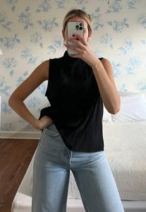 Black Mock Neck Top