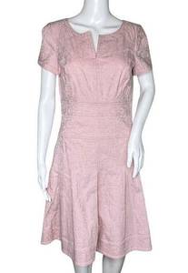 Doncaster Dress Women 4 Blush Pink Fit & Flare Tonal Floral Career Party Wedding