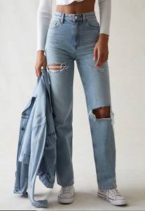 Eco Light Blue Ripped '90s Boyfriend Jeans