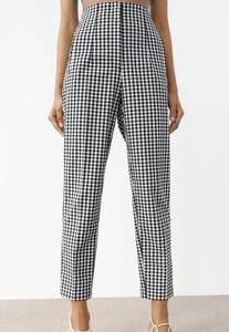 ZARA  HIGH WAISTED GINGHAM PANTS