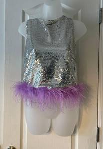 Sequin Feather Top