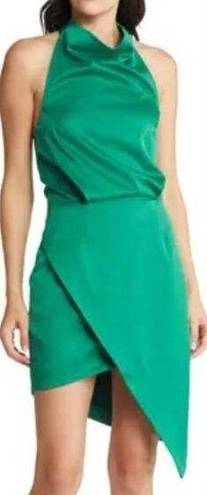 Elliatt  Camo Dress in Forest Green Halter Open Back NWT Size XS Sleeveless Satin