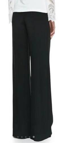 Carolina Herrera  Triple Pleated Silk Wide Leg Pants Black