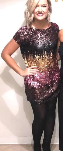 Tobi Sequin Low Back Shift Dress