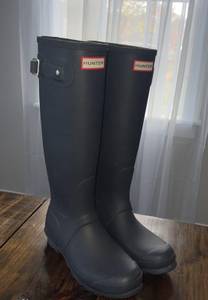 Hunter Matte Navy Blue Tall Rain Boots