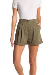 TOPSHOP Caitlin High Waist Pleated Cuffed shorts