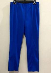 Ming Wang Blue Ankle Pant Basic Cut Straight Leg Sz XS New Sleek Polished Pants