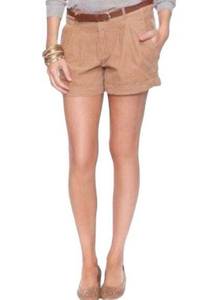 Womens Life in Progress Cuffed Pleated Corduroy Shorts - Sz L