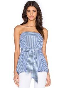 Finders Keepers Blow Your Mind Bustier Top in Blue Stripe