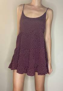 Brandy Melville RARE  Jada burgundy polka dot open back dress