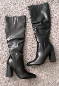 New Boutique Black Thigh High Heel Boots