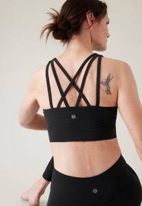 Black Longline Conscious Strappy Crop Bra