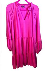 NWT Vince Camuto Dress Three tier mini dress Pink Arresting Orchid 503 XXL