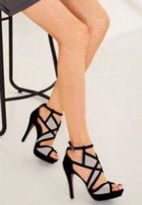 Two Tone Cut Out Heeled Sandals