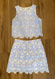 Light Blue Lace Floral Set 