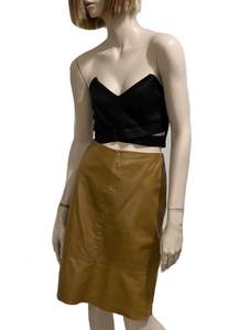 Banana Republic 100% Genuine Leather Brown Skirt 8