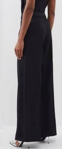 Alexander McQueen  black pleated front wide leg trousers pants 44 quiet luxury