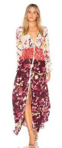 Rococo  Sand Floral Maxi Dress Colorful Silk