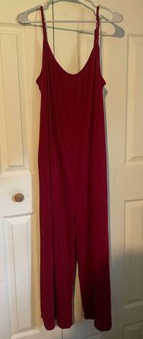 Burgundy sleeveless jumpsuit