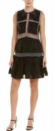  Rajani Black Burnout Fit and Flare Sleeveless Mini Alexis Dress