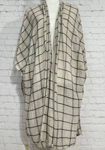 NWT  Open Knit High Low Drape Cardigan Boho Sheer Accent Sweater 14