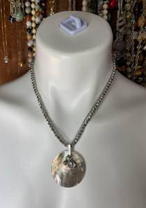 Abalone Shell Pendant Necklace 18”