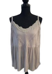 Torrid Gray Gauze Lace Inset cami tank top Plus size 3