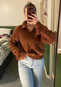 70s style fringe sweater