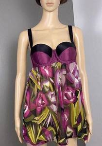 Missoni for Target Size Small Babydoll Lingerie Balconette Bra Mod Purple Satin