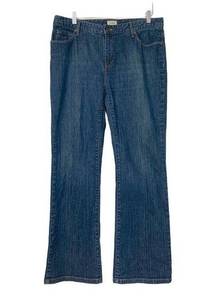 L.L. Bean Women's Mid Rise Dark Wash Classic Boot Cut Blue Jeans Plus Size 14