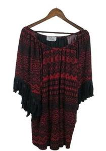 VaVa by Joy Han Blouse Womens Size L Tribal Geometric Off The Shoulder Draped