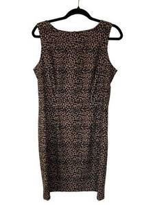 AB Studio Cheetah Print Bodycon Sheath Dress Animal Print Leopard Size 12