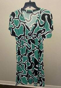 HOURGLASS LILLY Black, Green & White Dress/Coverup