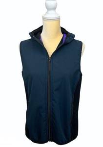 Black Crater Clothing Company Women's Blue Hooded Vest Size Small Made in the US